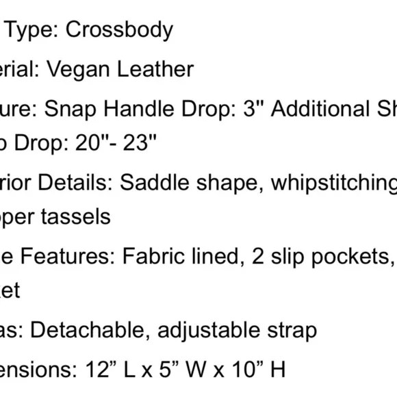 Urban Expressions Khloe Tan Western Boho Bohemian Saddle Shaped Crossbody Purse - Picture 13 of 15